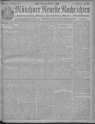 Münchner neueste Nachrichten Freitag 13. März 1896