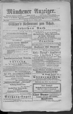 Münchener Anzeiger (Münchner neueste Nachrichten) Dienstag 21. Oktober 1879