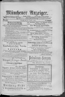 Münchener Anzeiger (Münchner neueste Nachrichten) Dienstag 28. Oktober 1879