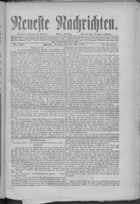 Neueste Nachrichten (Münchner neueste Nachrichten) Dienstag 27. Mai 1879