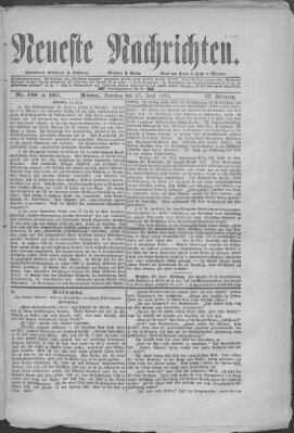 Neueste Nachrichten (Münchner neueste Nachrichten) Sonntag 15. Juni 1879