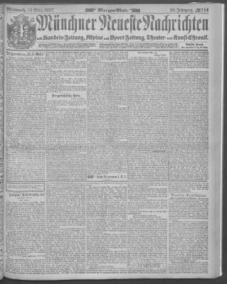 Münchner neueste Nachrichten Mittwoch 10. März 1897