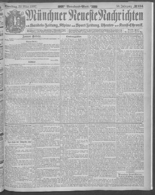 Münchner neueste Nachrichten Dienstag 23. März 1897