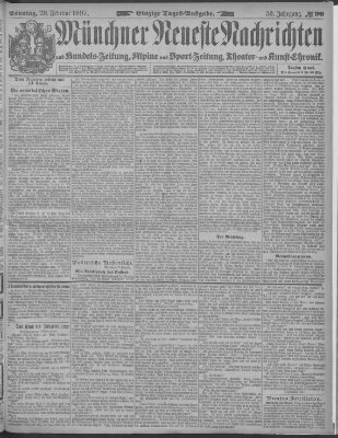 Münchner neueste Nachrichten Sonntag 28. Februar 1897