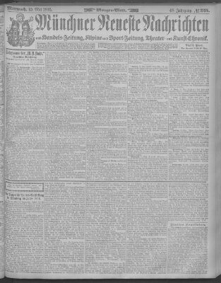 Münchner neueste Nachrichten Mittwoch 15. Mai 1895