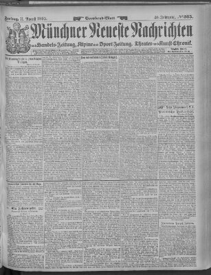 Münchner neueste Nachrichten Freitag 11. August 1893