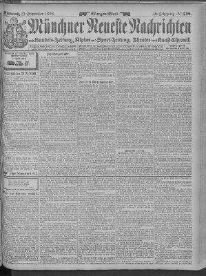 Münchner neueste Nachrichten Mittwoch 13. September 1893