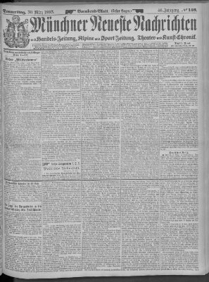 Münchner neueste Nachrichten Donnerstag 30. März 1893
