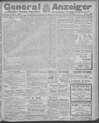Münchner neueste Nachrichten Freitag 10. Juli 1896