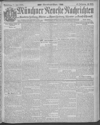 Münchner neueste Nachrichten Samstag 11. Juli 1896