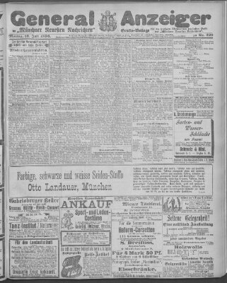 Münchner neueste Nachrichten Montag 13. Juli 1896