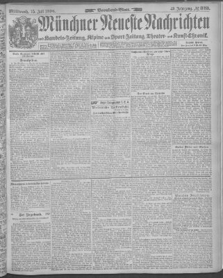 Münchner neueste Nachrichten Mittwoch 15. Juli 1896