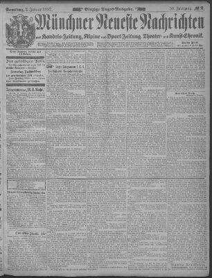 Münchner neueste Nachrichten Samstag 2. Januar 1897
