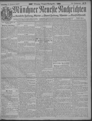 Münchner neueste Nachrichten Sonntag 3. Januar 1897