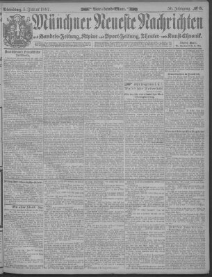 Münchner neueste Nachrichten Dienstag 5. Januar 1897