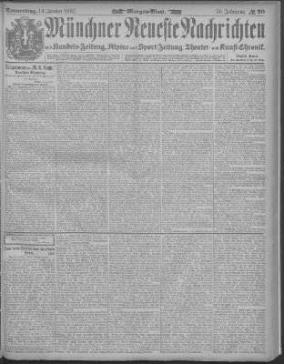 Münchner neueste Nachrichten Donnerstag 14. Januar 1897