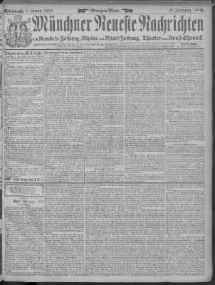 Münchner neueste Nachrichten Mittwoch 4. Januar 1893