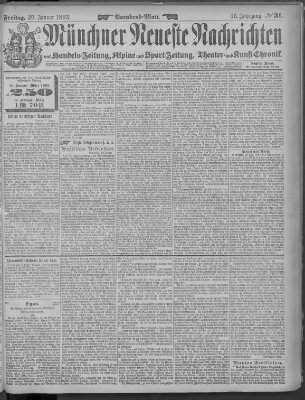Münchner neueste Nachrichten Freitag 20. Januar 1893
