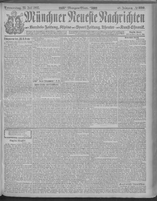 Münchner neueste Nachrichten Donnerstag 25. Juli 1895