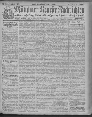 Münchner neueste Nachrichten Freitag 26. Juli 1895
