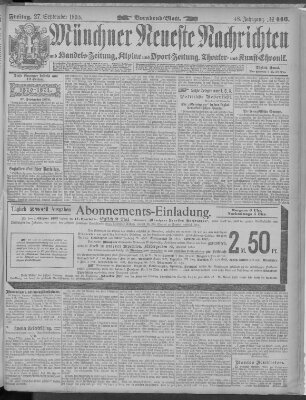 Münchner neueste Nachrichten Freitag 27. September 1895