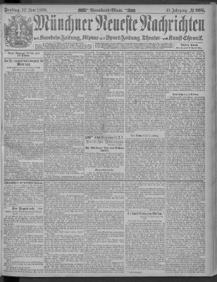 Münchner neueste Nachrichten Freitag 12. Juni 1896