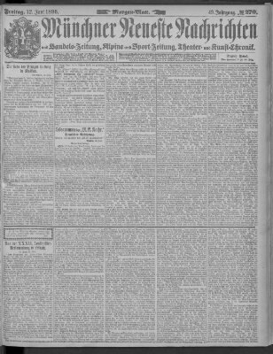 Münchner neueste Nachrichten Freitag 12. Juni 1896