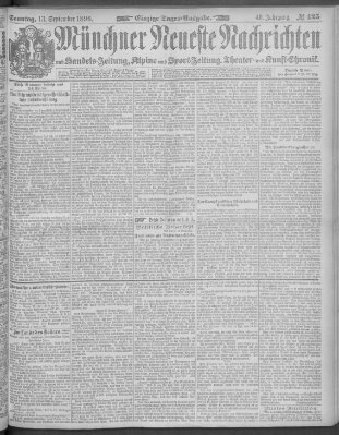 Münchner neueste Nachrichten Sonntag 13. September 1896