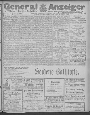 Münchner neueste Nachrichten Montag 11. Februar 1895