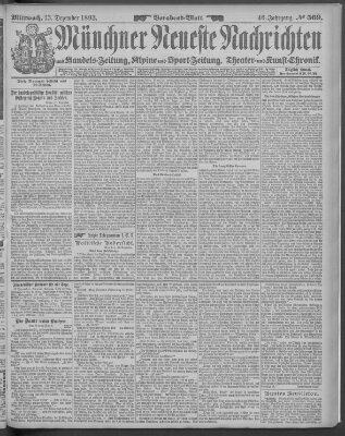 Münchner neueste Nachrichten Mittwoch 13. Dezember 1893