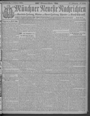 Münchner neueste Nachrichten Mittwoch 3. Oktober 1894