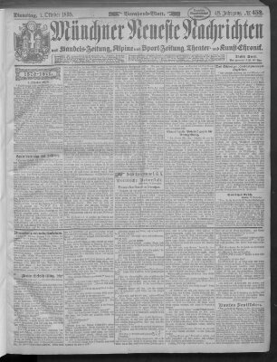 Münchner neueste Nachrichten Dienstag 1. Oktober 1895