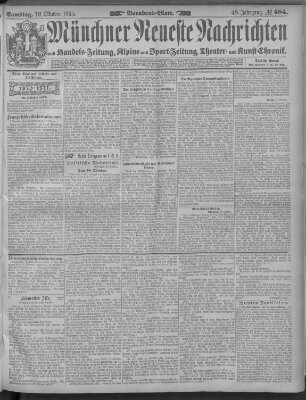Münchner neueste Nachrichten Samstag 19. Oktober 1895