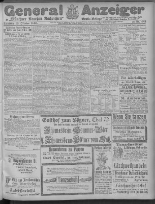 Münchner neueste Nachrichten Samstag 19. Oktober 1895