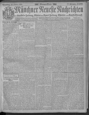 Münchner neueste Nachrichten Dienstag 22. Oktober 1895