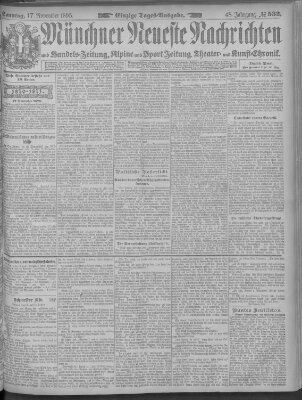 Münchner neueste Nachrichten Sonntag 17. November 1895