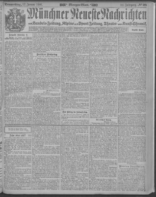 Münchner neueste Nachrichten Donnerstag 17. Januar 1901