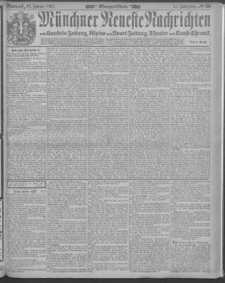 Münchner neueste Nachrichten Mittwoch 23. Januar 1901