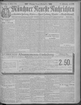 Münchner neueste Nachrichten Sonntag 17. März 1895