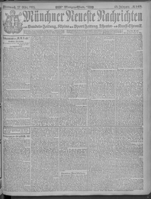 Münchner neueste Nachrichten Mittwoch 27. März 1895