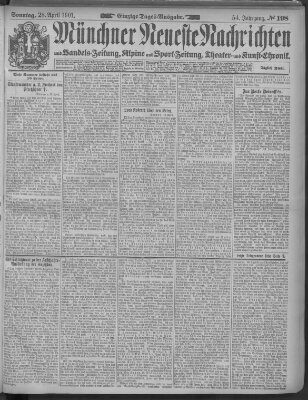 Münchner neueste Nachrichten Sonntag 28. April 1901