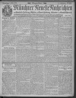 Münchner neueste Nachrichten Dienstag 7. Mai 1901