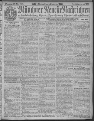 Münchner neueste Nachrichten Montag 20. Mai 1901