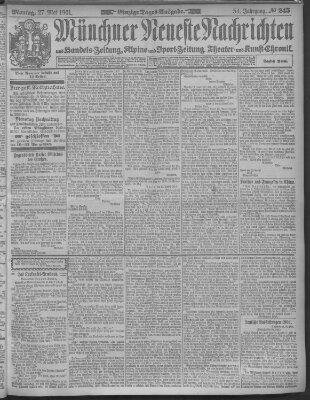 Münchner neueste Nachrichten Montag 27. Mai 1901