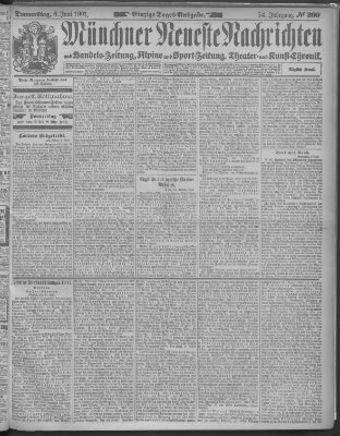 Münchner neueste Nachrichten Donnerstag 6. Juni 1901