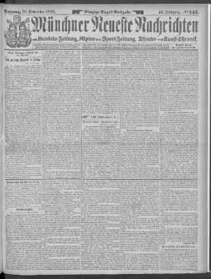 Münchner neueste Nachrichten Sonntag 26. November 1893
