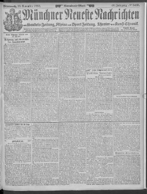 Münchner neueste Nachrichten Mittwoch 29. November 1893