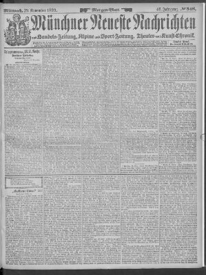 Münchner neueste Nachrichten Mittwoch 29. November 1893