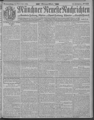 Münchner neueste Nachrichten Donnerstag 14. November 1901