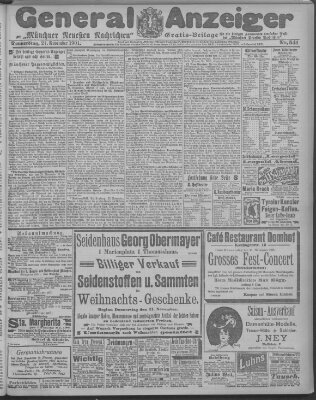 Münchner neueste Nachrichten Donnerstag 21. November 1901